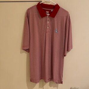 XXXL Cutter & Buck Ole Miss Men's Red Striped Polo Shirt